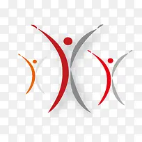 彩色抽象人物标志-空若网 彩色抽象人物标志-空若网