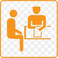 看病的病人橙色图标医院-空若网 看病的病人橙色图标医院-空若网