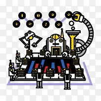 机器扁平化智能工厂矢量素材-空若网 机器扁平化智能工厂矢量素材-空若网