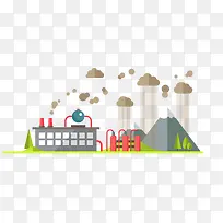 彩色扁平化智能工厂矢量素材-空若网 彩色扁平化智能工厂矢量素材-空若网