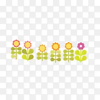 矢量多彩春季小花一排-空若网 矢量多彩春季小花一排-空若网