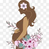 孕妇妈妈矢量素材-空若网 孕妇妈妈矢量素材-空若网