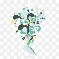 矢量抽象插画-空若网 矢量抽象插画-空若网