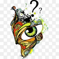 抽象彩色眼睛图案-空若网 抽象彩色眼睛图案-空若网