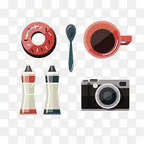 扁平化咖啡相机矢量素材-空若网 扁平化咖啡相机矢量素材-空若网