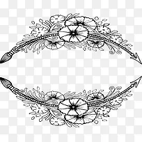 手绘牵牛花标题框-空若网 手绘牵牛花标题框-空若网