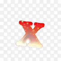 渐变红旗字母x-空若网 渐变红旗字母x-空若网