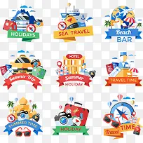 矢量旅游度假标签-空若网 矢量旅游度假标签-空若网