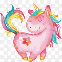 矢量粉色独角兽素材-空若网 矢量粉色独角兽素材-空若网