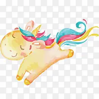 矢量水彩独角兽素材-空若网 矢量水彩独角兽素材-空若网