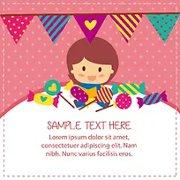 矢量儿童生日贺卡-空若网 矢量儿童生日贺卡-空若网