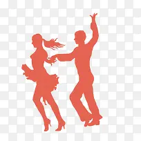 粉色双人拉丁舞矢量素材-空若网 粉色双人拉丁舞矢量素材-空若网