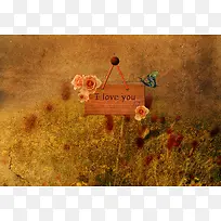 标牌花朵背景-空若网 标牌花朵背景-空若网