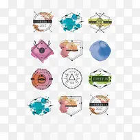 水彩标签矢量素材-空若网 水彩标签矢量素材-空若网