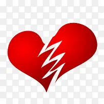 爱心两半撕裂-空若网 爱心两半撕裂-空若网