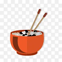 矢量扁平化橙色碗素材-空若网 矢量扁平化橙色碗素材-空若网