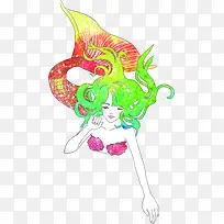 合成水彩效果美人鱼效果-空若网 合成水彩效果美人鱼效果-空若网