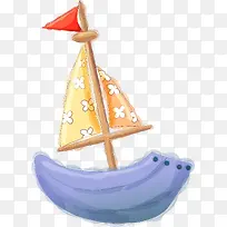 手绘小船插图矢量图-空若网 手绘小船插图矢量图-空若网