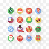 16个扁平化圣诞图标PSD素材-空若网 16个扁平化圣诞图标PSD素材-空若网