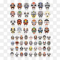 60款京剧脸谱设计矢量素材-空若网 60款京剧脸谱设计矢量素材-空若网