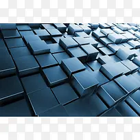 蓝色立体方块背景-空若网 蓝色立体方块背景-空若网