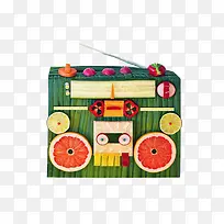 创意蔬菜水果收音机平面设计-空若网 创意蔬菜水果收音机平面设计-空若网