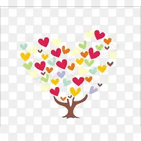 彩色爱心树装饰背景-空若网 彩色爱心树装饰背景-空若网