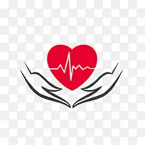 双手捧着爱心心跳线-空若网 双手捧着爱心心跳线-空若网