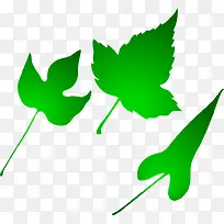 绿色的矢量树叶漂浮素材-空若网 绿色的矢量树叶漂浮素材-空若网