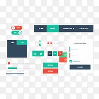 扁平化ui控件设计合集PSD源文件-空若网 扁平化ui控件设计合集PSD源文件-空若网