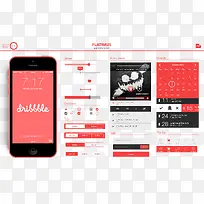 APP����ؼ���ƺϼ�PSDԴ�ļ�-������