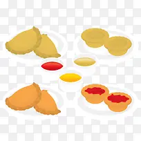 矢量图蛋饺蛋挞点心-空若网 矢量图蛋饺蛋挞点心-空若网