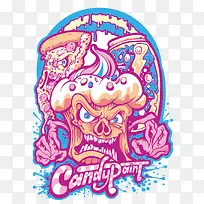 矢量骷髅蛋糕-空若网 矢量骷髅蛋糕-空若网