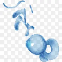 手绘蓝色仓鼠插画-空若网 手绘蓝色仓鼠插画-空若网