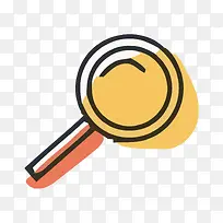 矢量黄色放大镜素材-空若网 矢量黄色放大镜素材-空若网
