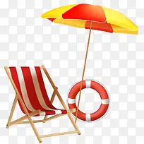 矢量沙滩椅遮阳伞素材-空若网 矢量沙滩椅遮阳伞素材-空若网