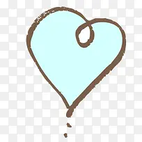 绿色的手绘爱心装饰-空若网 绿色的手绘爱心装饰-空若网