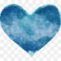 水彩蓝色爱心设计-空若网 水彩蓝色爱心设计-空若网