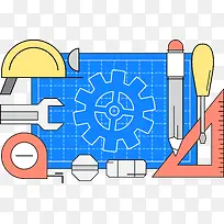 蓝色工地工程用具-空若网 蓝色工地工程用具-空若网