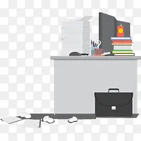 矢量扁平化办公桌-空若网 矢量扁平化办公桌-空若网