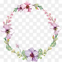 水彩花朵花环-空若网 水彩花朵花环-空若网
