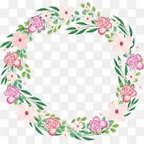 水彩粉色花环-空若网 水彩粉色花环-空若网