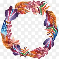 水彩精美秋天花环-空若网 水彩精美秋天花环-空若网