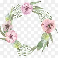水彩植物花环-空若网 水彩植物花环-空若网