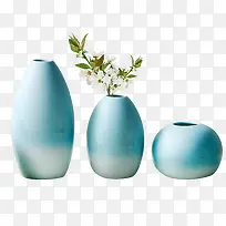 时尚简约蓝色陶罐-空若网 时尚简约蓝色陶罐-空若网