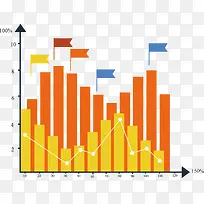 矢量PPT设计坐标系柱形折线图表-空若网 矢量PPT设计坐标系柱形折线图表-空若网