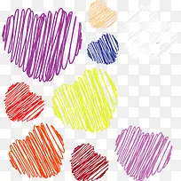 矢量手绘线条爱心-空若网 矢量手绘线条爱心-空若网