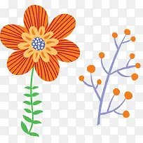 黄色创意小花矢量图-空若网 黄色创意小花矢量图-空若网