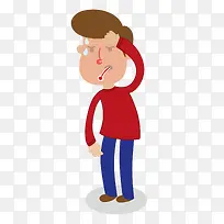 生病的红衣男子-空若网 生病的红衣男子-空若网