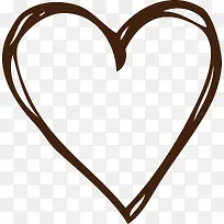 手绘棕色爱心-空若网 手绘棕色爱心-空若网